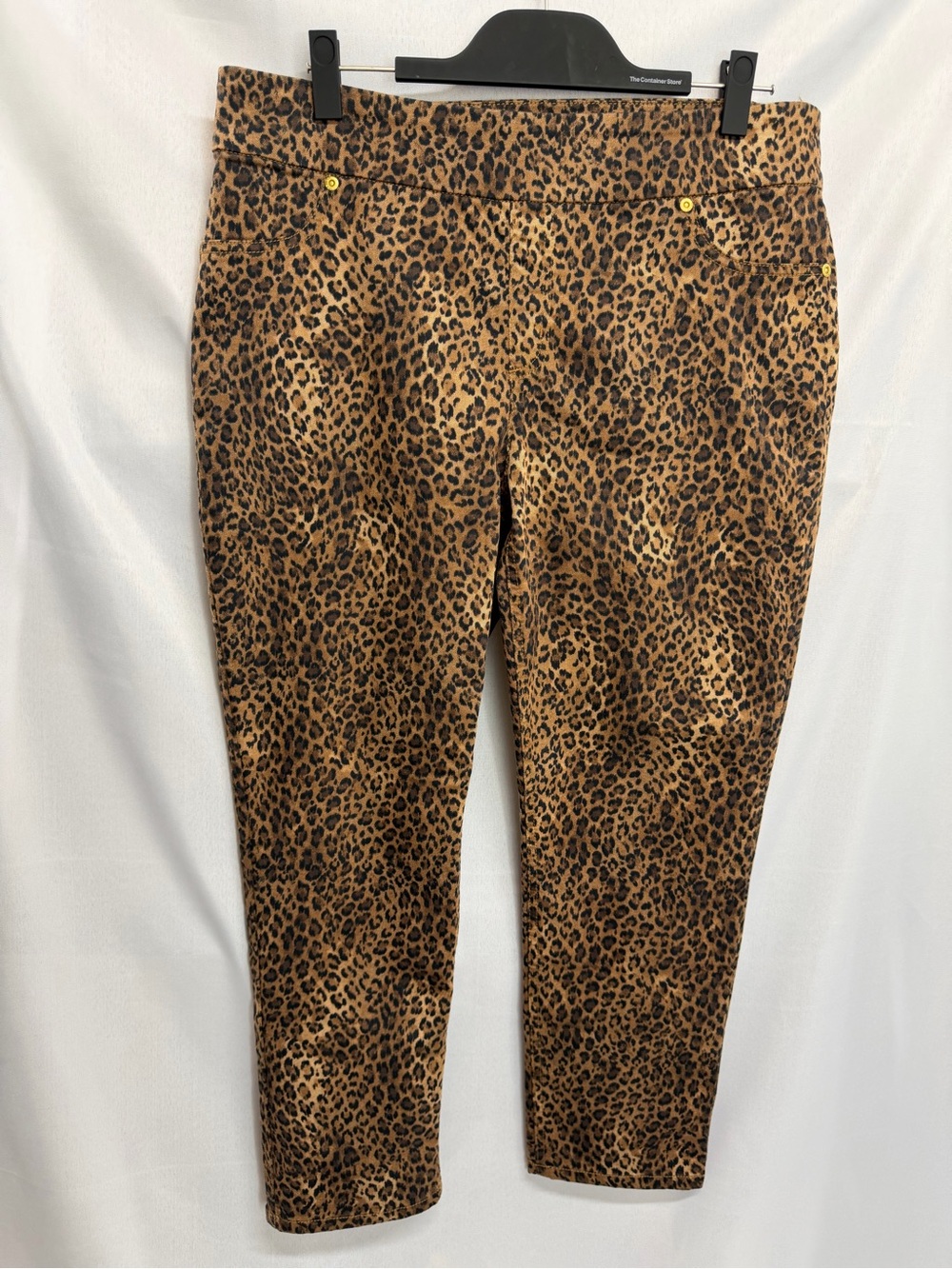 Chico's Leopard Print Ankle Jeans Animal Print Pants Brown Black 2 Large